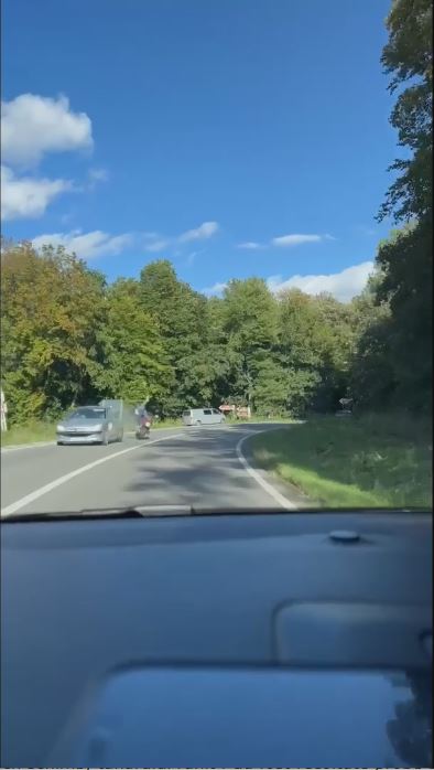 Accident Grav Cu Un Motociclist Filmare Cu Camera De La Bordul Unei