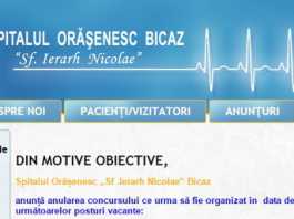 Spitalul Bicaz funcționează și pe online