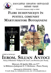 Biblioteca &#8222;Kirileanu&#8221;: Părintele Siluan Antoci &#8211; “Flori duhovniceşti în pustiul comunist”, ZCH NEWS - sursa ta de informații