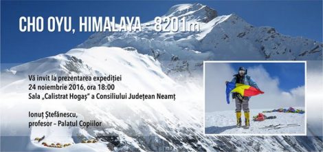 Prezentarea expediţiei &#8222;CHO-OYU&#8221; &#8211; Himalaya, azi la Piatra Neamţ, ZCH NEWS - sursa ta de informații