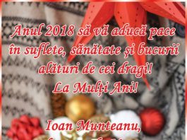 Deputatul Ioan Munteanu: ”Anul Nou să vă aducă pace!”