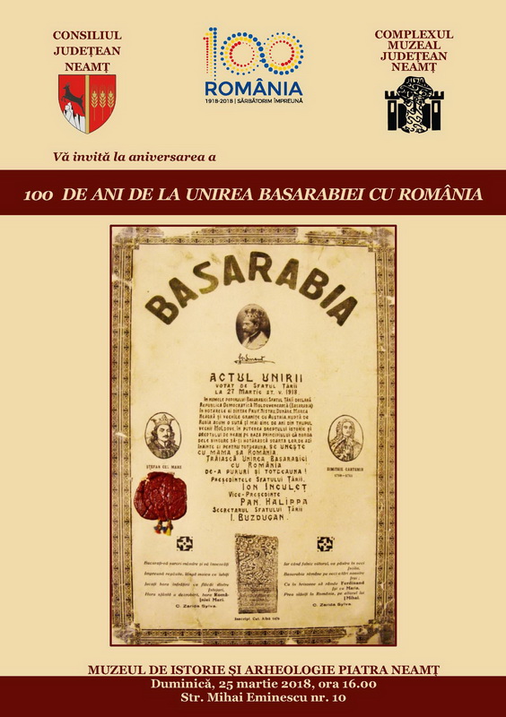 100 de ani de la Unirea Basarabiei cu România la Muzeul de Istorie, ZCH NEWS - sursa ta de informații