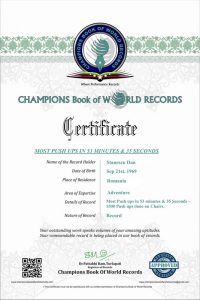 Romaşcanul Dan Stănescu, un nou record mondial: 1.500 de flotări în 53 de minute, ZCH NEWS - sursa ta de informații
