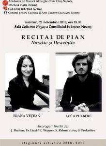 Recital de pian Ioana Veţean şi Luca Pulbere, ZCH NEWS - sursa ta de informații