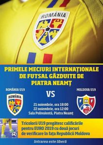 Naţionala de futsal U19, două partide amicale la Piatra Neamţ, ZCH NEWS - sursa ta de informații