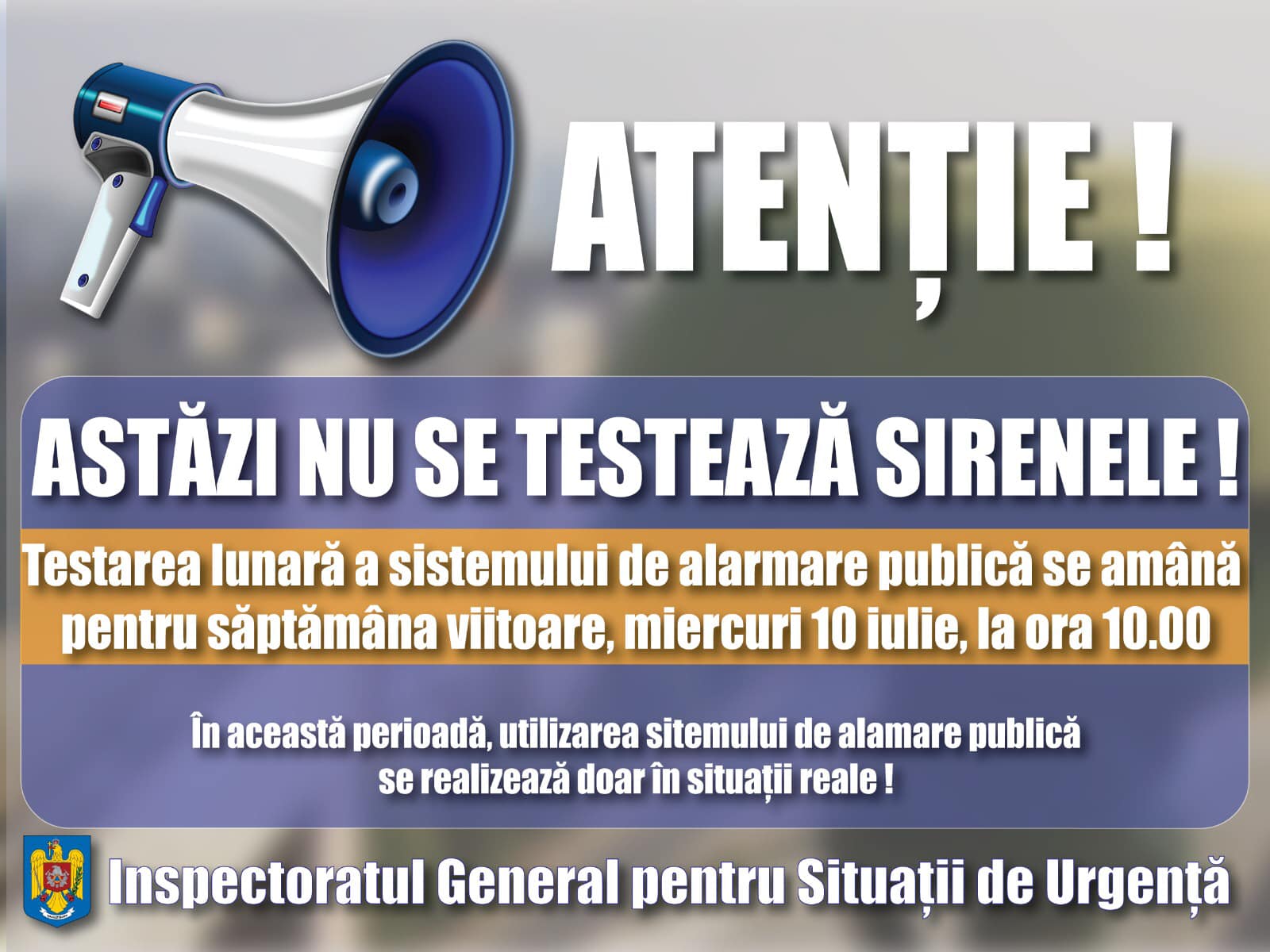 Miercurea sirenelor se amână din motive de Bacalaureat