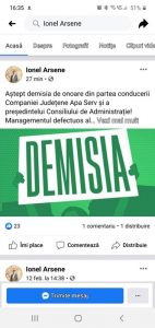 Ionel Arsene cere demisia conducerii Apa Serv Neamț, ZCH NEWS - sursa ta de informații