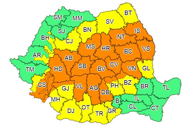 Cod portocaliu în județele Bacău, Iași, Neamț și Vaslui, ZCH NEWS - sursa ta de informații