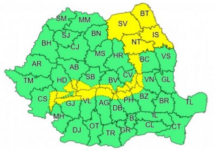 Cod galben de vânt în Neamţ, Iaşi, Suceava şi Botoşani, ZCH NEWS - sursa ta de informații