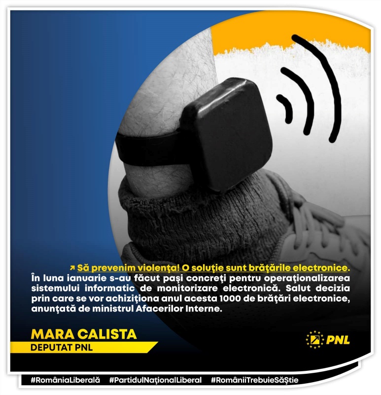 Mara Calista, deputat PNL: „Să prevenim violența! O soluție sunt brățările electronice”