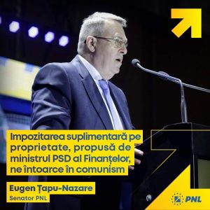 Eugen Țapu-Nazare, PNL: „Impozitarea suplimentară pe proprietate, propusă de ministrul PSD al Finanțelor, ne întoarce în comunism”, ZCH NEWS - sursa ta de informații