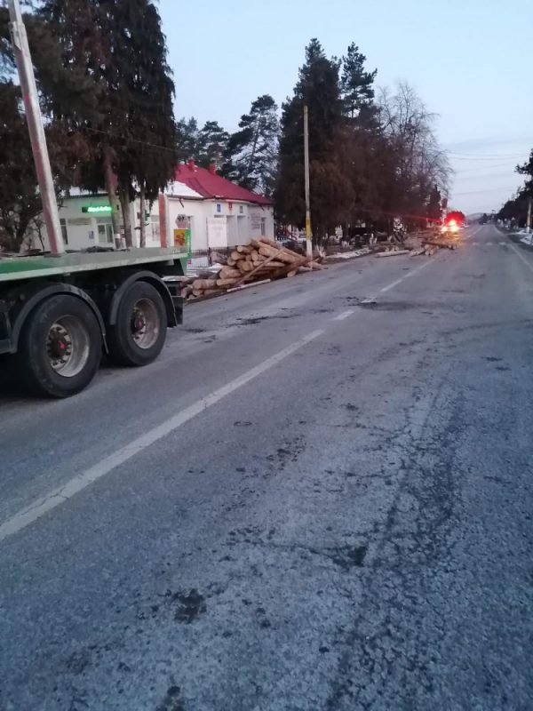 FOTO: Bușteni împrăștiați pe șosea, la Bodești, ZCH NEWS - sursa ta de informații