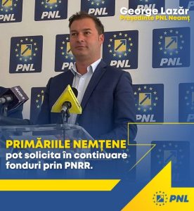 George Lazăr, președinte PNL Neamț: „Primăriile nemțene pot solicita în continuare fonduri prin PNRR”, ZCH NEWS - sursa ta de informații