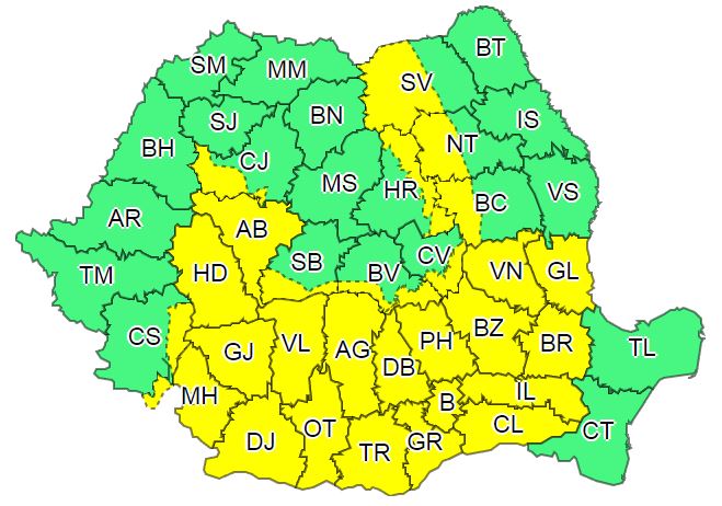 Cod galben de furtuni în Neamț, Suceava și Bacău, ZCH NEWS - sursa ta de informații