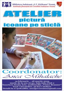 Atelier de pictură pe sticlă la Biblioteca Județeană Neamț, ZCH NEWS - sursa ta de informații