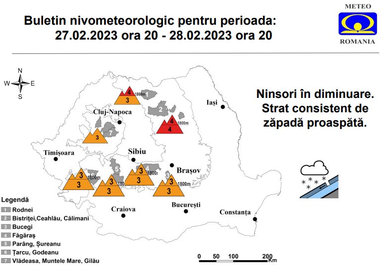 Pericol de avalanşă în lanţul muntos Ceahlău-Călimani-Bistriţei, ZCH NEWS - sursa ta de informații