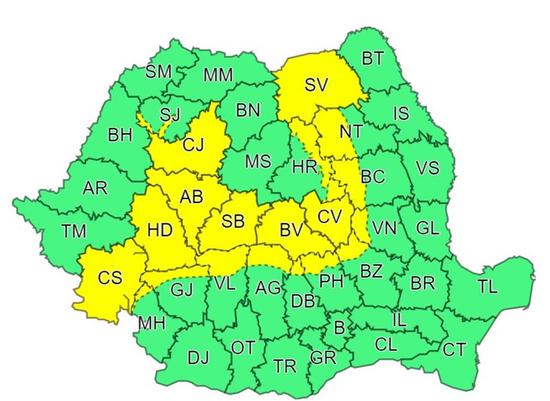 Cod galben de averse torenţiale în Neamţ, Suceava şi Bacău, ZCH NEWS - sursa ta de informații