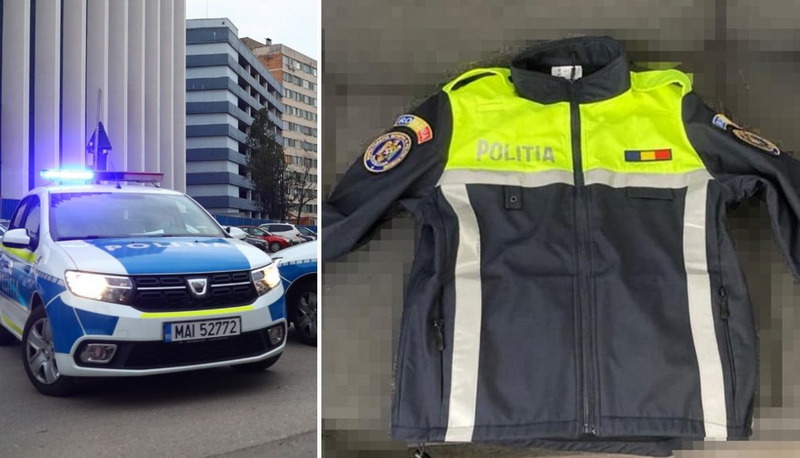 Sac cu o uniformă şi un chipiu de poliţie lăsate în fața sediului Poliției Locale Piatra-Neamţ, ZCH NEWS - sursa ta de informații