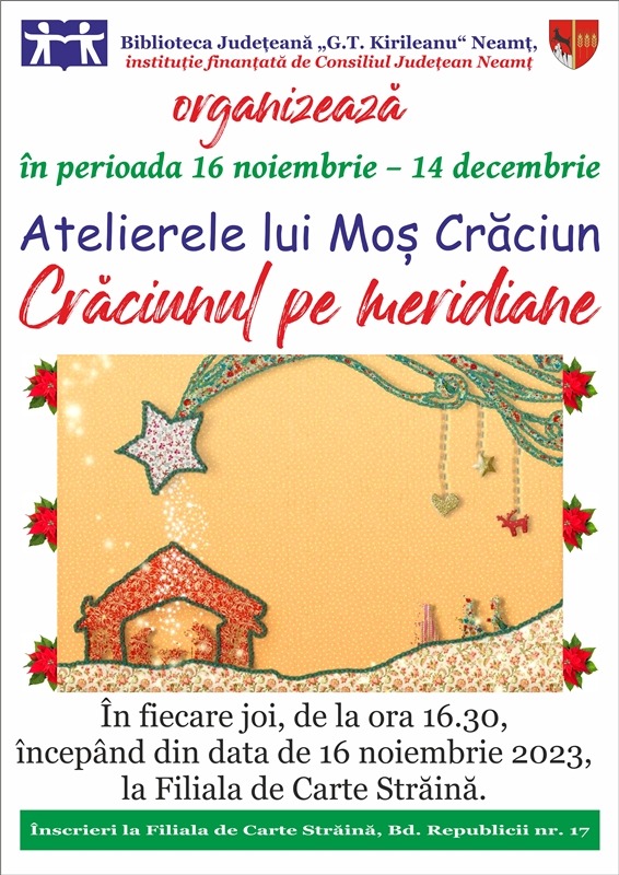 Ateliere pentru copii la Biblioteca Neamț