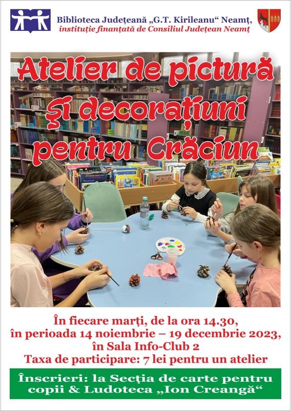 Atelier de pictură și decorațiuni la Biblioteca Neamț
