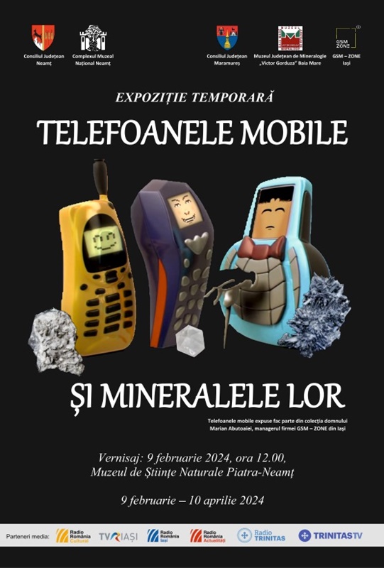 Expoziție inedită la Piatra Neamț: telefoane mobile și pietre, ZCH NEWS - sursa ta de informații