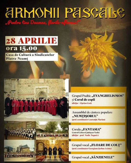 Concert de Florii la Piatra Neamț: „Armonii Pascale&#8221;, ZCH NEWS - sursa ta de informații