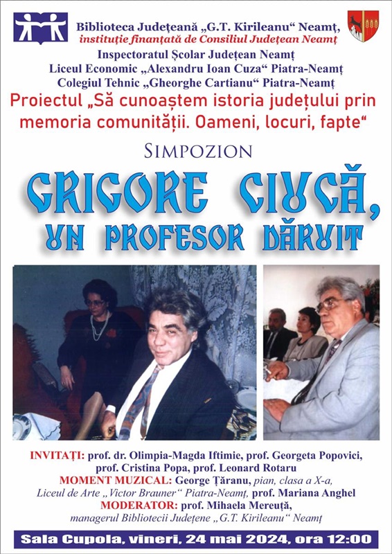 Simpozion la Biblioteca Județeană: „Grigore Ciucă – un profesor dăruit“, ZCH NEWS - sursa ta de informații