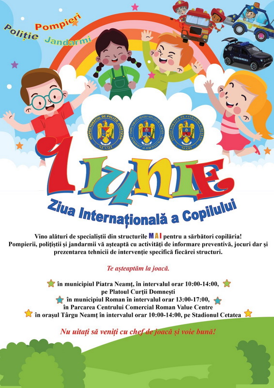 MAI organizează evenimente speciale pentru copii de 1 iunie, ZCH NEWS - sursa ta de informații