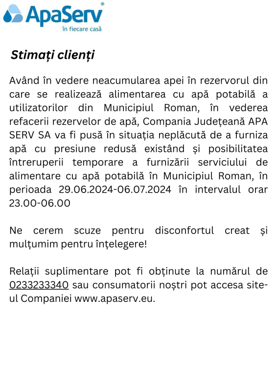 Municipiul Roman 01.07.2024