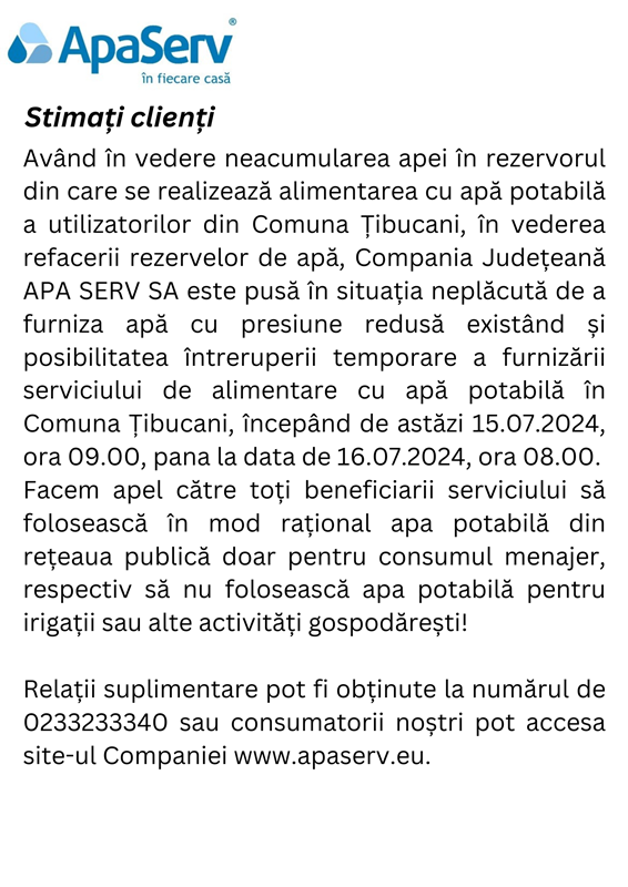 Tibucani 15.07.2024