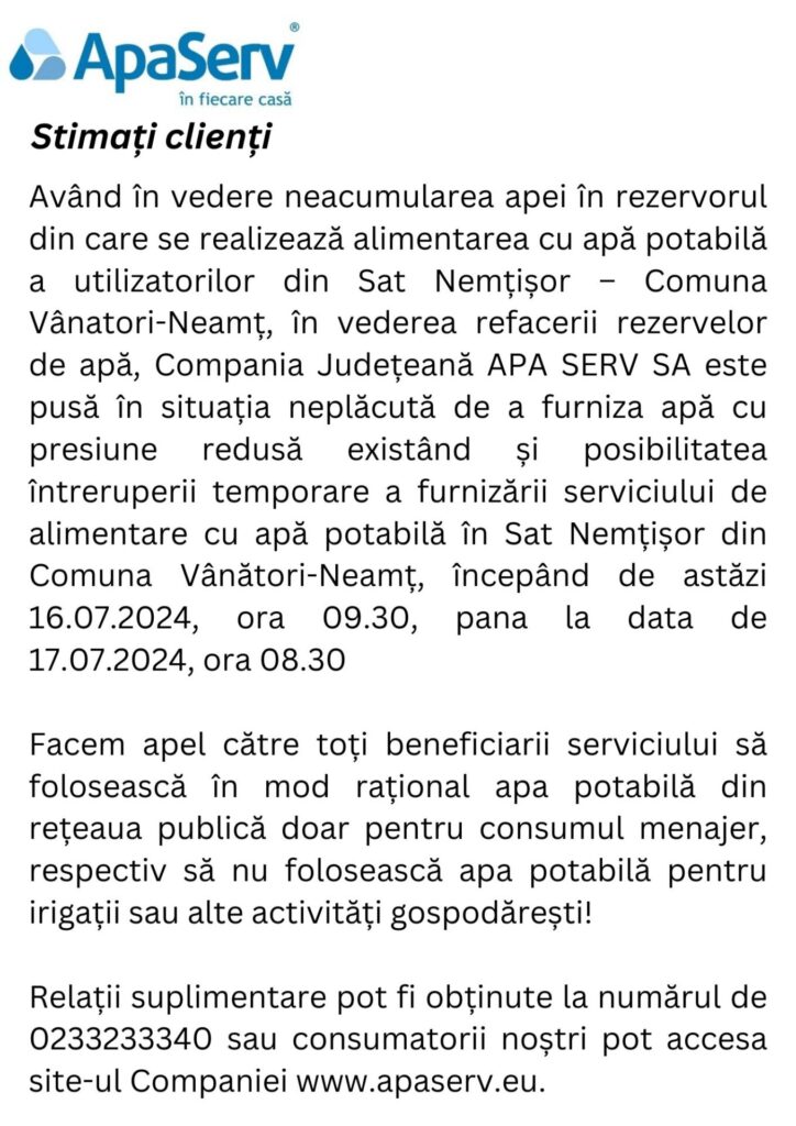 Vanatori Nt 16.07.2024