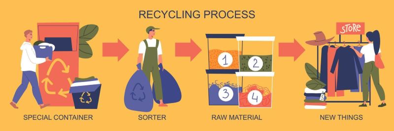 clothes recycling infographic set vector