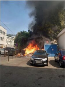 incendiu pubele spital