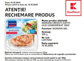 Alertă alimentară: produs cu Listeria retras de la raft