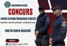 concurs angajare din sursă externă jandarmeria neamt