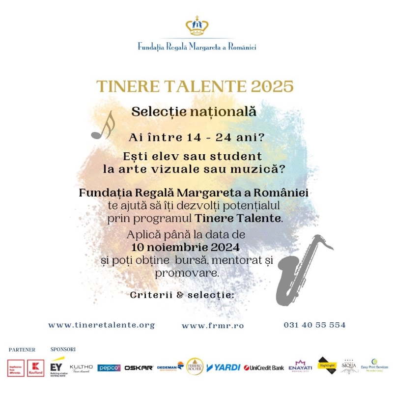 Start pentru bursele Tinere Talente 2025