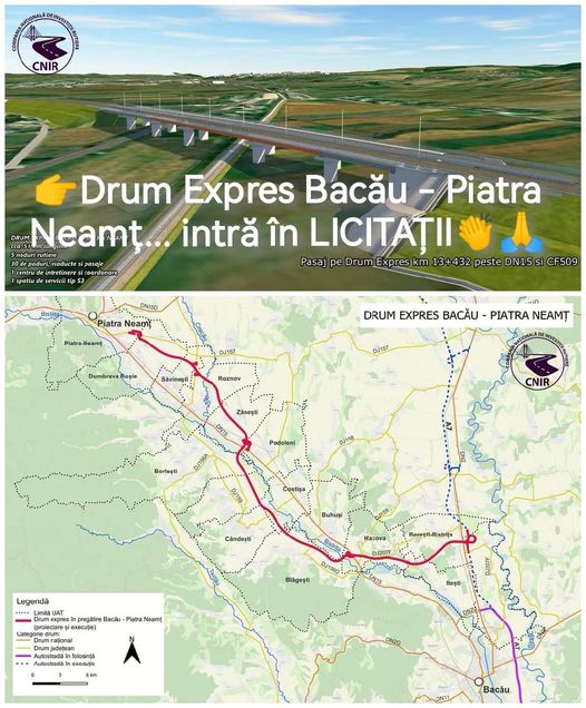 Drumul expres Piatra-Neamț – Bacău scos la licitație