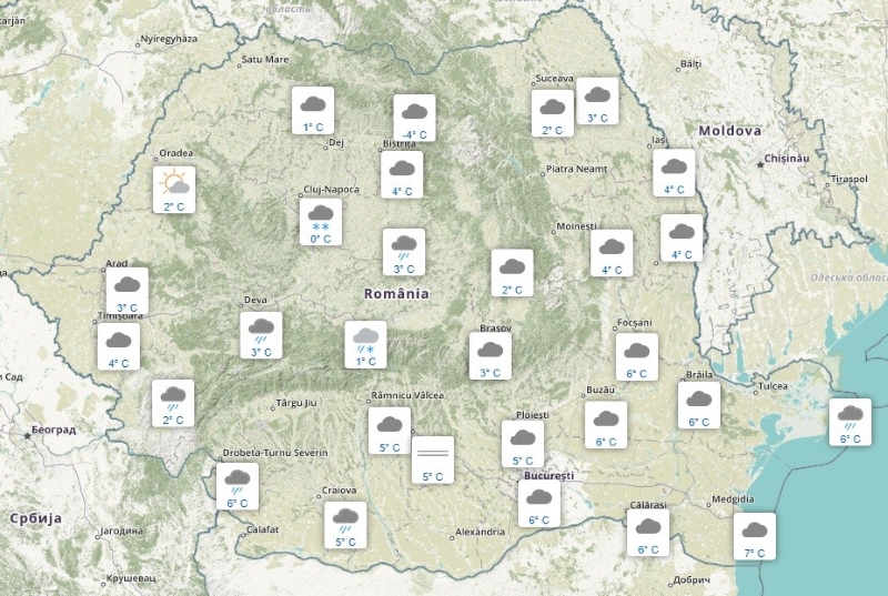 Vreme rece și precipitații mixte în Nord-Estul țării în acest weekend