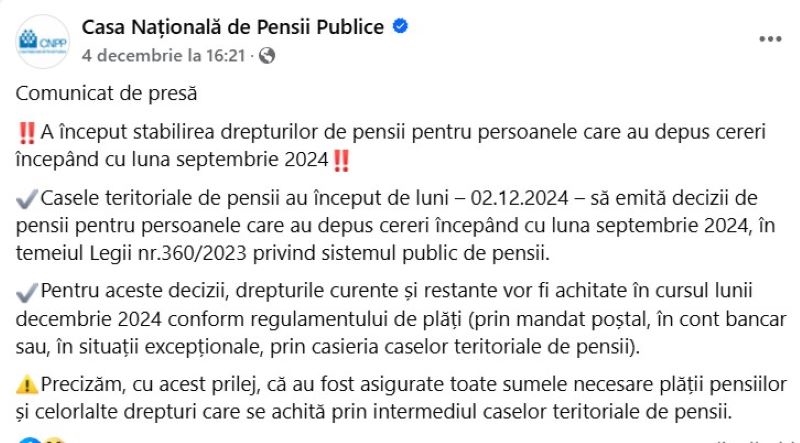 Vești bune pentru cei mai tineri pensionari din Neamț