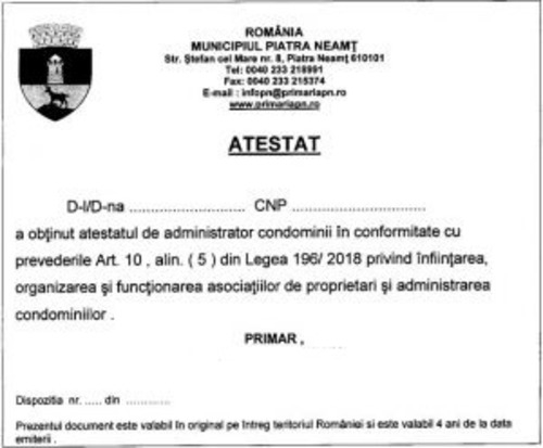 Piatra-Neamț
Reatestarea administratorilor asociațiilor de proprietari
