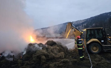 Incendiu în comuna Dămuc. Anexă gospodărească distrusă complet