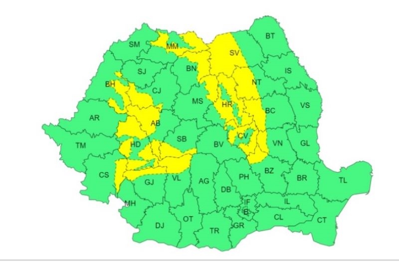 Avertizare meteo de vreme rea: se anunță vijelii, precipitații slabe și polei