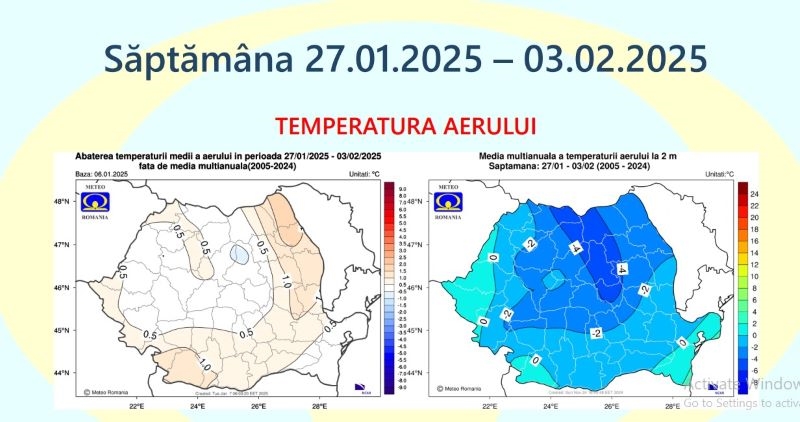 Ianuarie aduce valori termice ridicate și precipitații sporadice