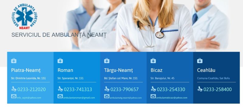 O ambulanță a luat foc în garaj la Târgu Neamț
