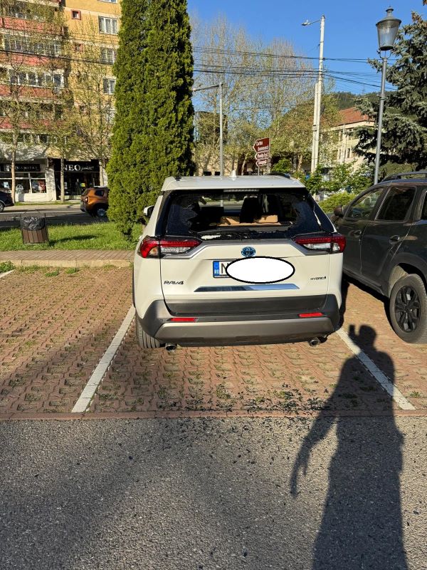 FOTO. Panică în parcarea hotelului Central Plaza din Piatra Neamț. Un bărbat a amenințat trecători și a atacat polițiști locali