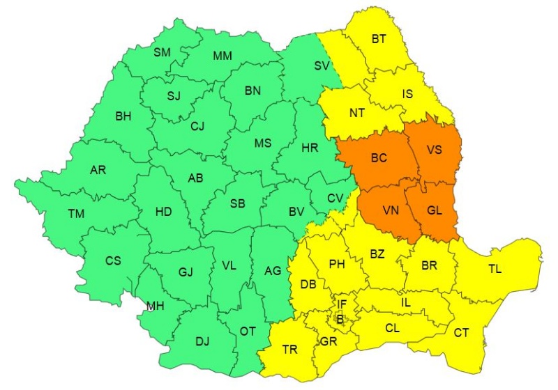 Cod portocaliu în Moldova: ploi și vijelii!