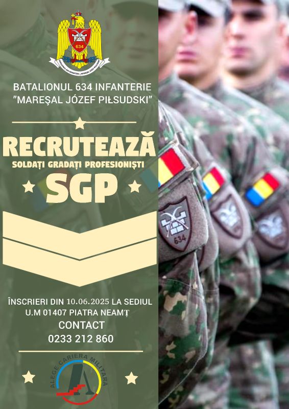 Armata Română recrutează soldați gradați profesioniști