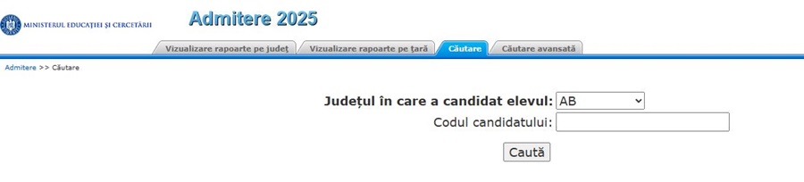 Au fost afișate rezultatele pentru repartizarea la liceu