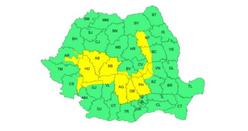 Cod galben de ploi în Neamț și Bacău