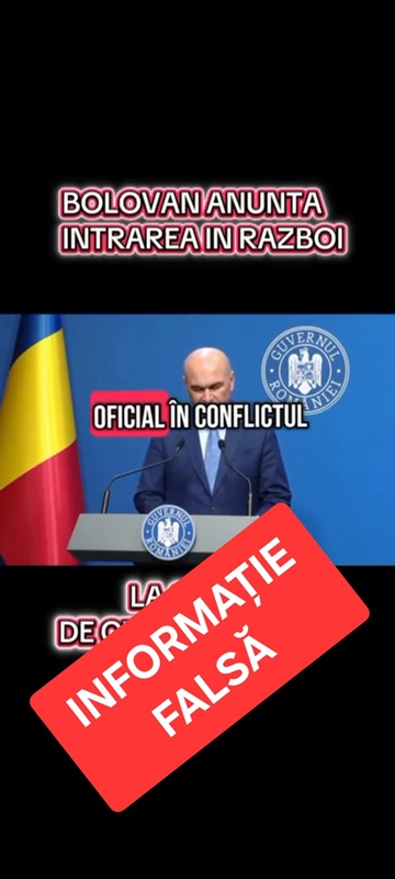MAI avertizează că au apărut informații false privind intrarea României în război